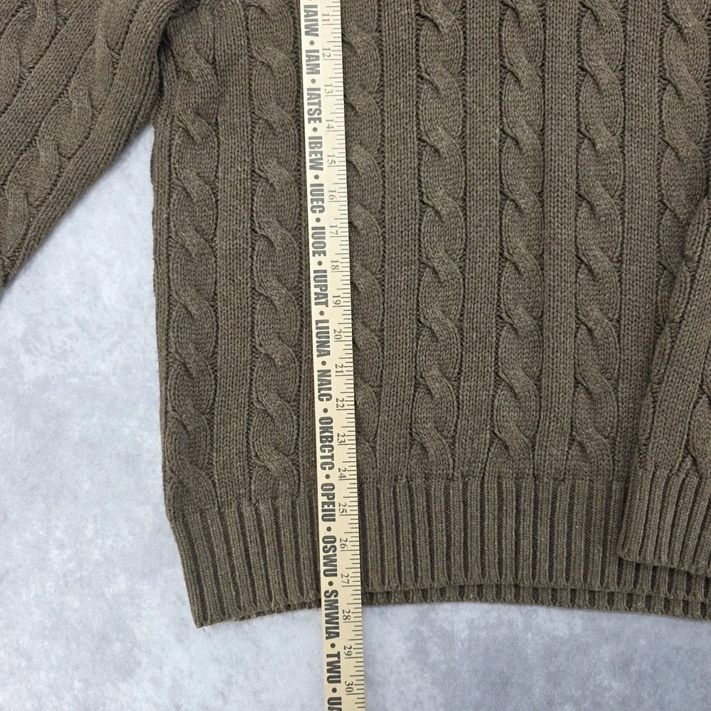 Vintage Polo Ralph Lauren Sweater‎ Mens L Brown 100% Silk Cable Knit Shawl 90s